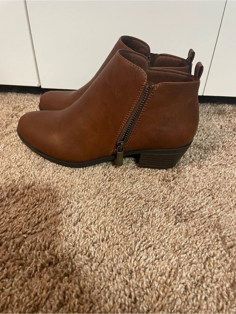 Sonoma Chestnut Brown Side-Zip Ankle Booties
